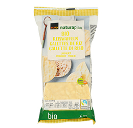 Coop Naturaplan organic rice cakes yoghurt