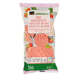 Coop Naturaplan organic rice cakes yoghurt & strawberries