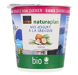 Coop Naturaplan organic yoghurt à la grecque coconut without sugar