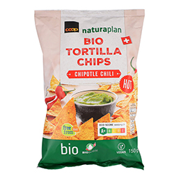 Coop Naturaplan organic tortilla chips chipotle chili