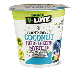 Migros V-Love bio vegurt noix de coco-myrtille