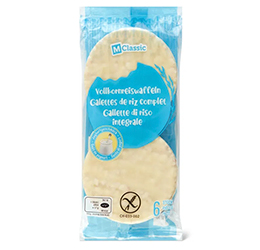 Migros M-Classic wholemeal rice wafers yoghurt