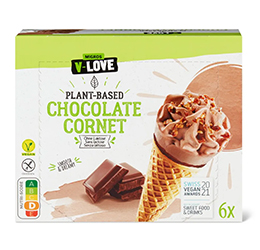 Migros V-Love cornet chocolate